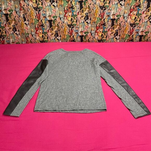 NWT Bergdorf Goodman Aiko Kwan Leather-Sleeve Sweater Size XS - Picture 9 of 14